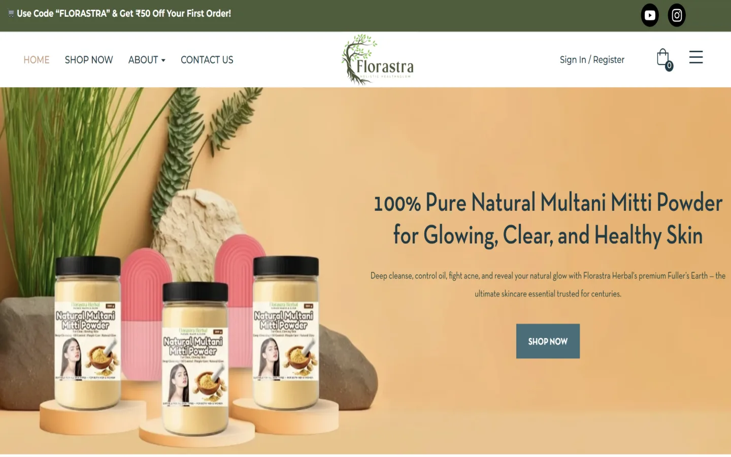 Florastra Herbal website