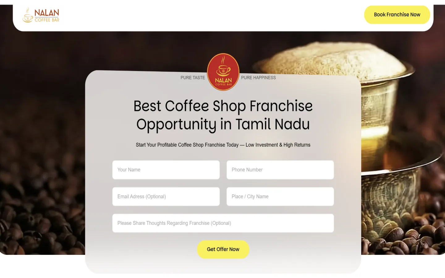 Nalan Coffee Bar website